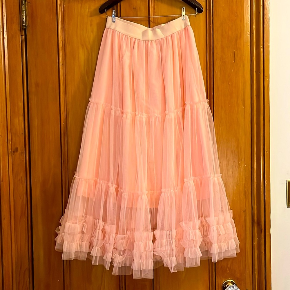 Pink Tulle Tiered Skirt